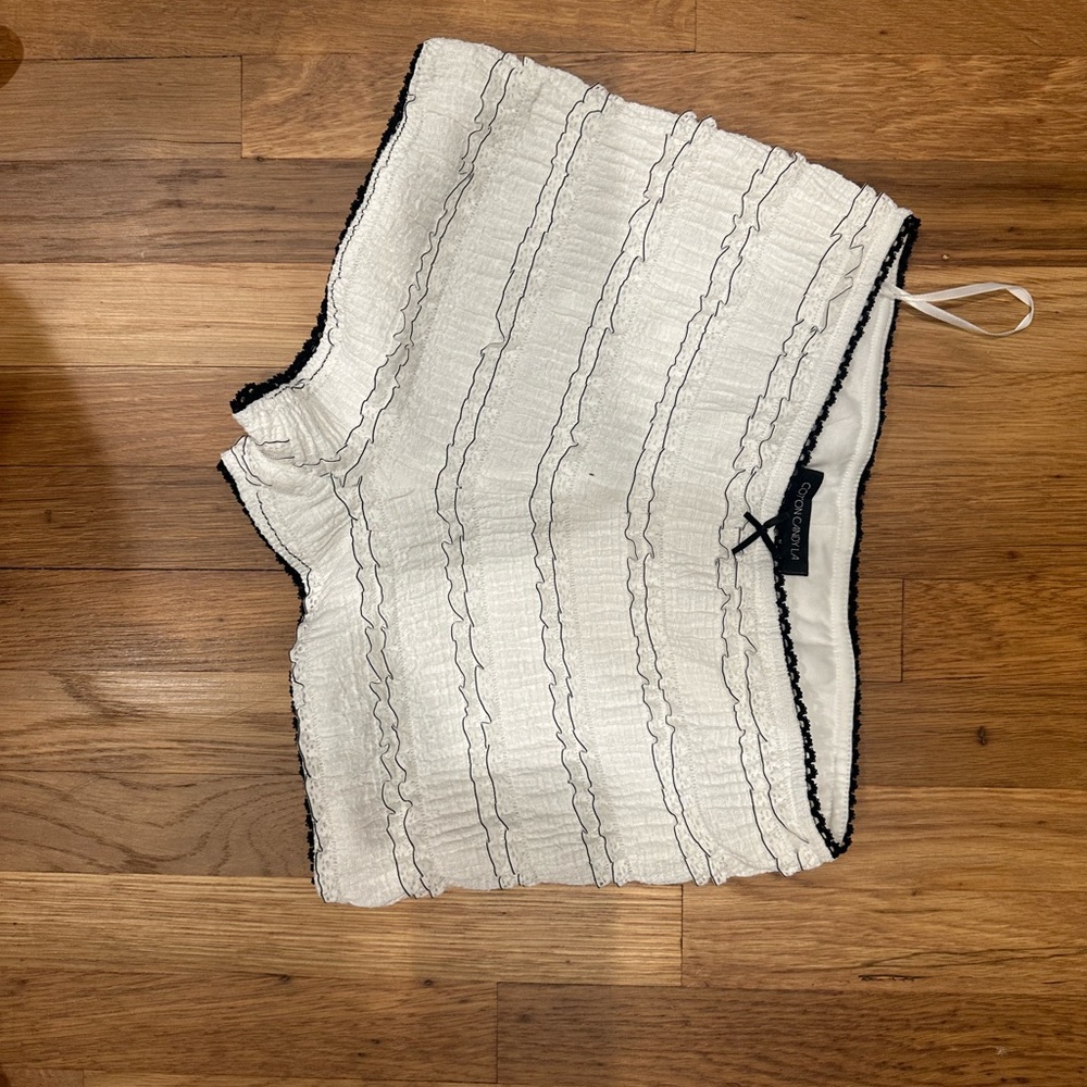 White and Black Ruffle Skirt